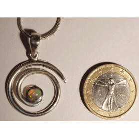 pendentif spirale argent avec opale précieuse