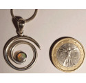 pendentif spirale argent avec opale précieuse