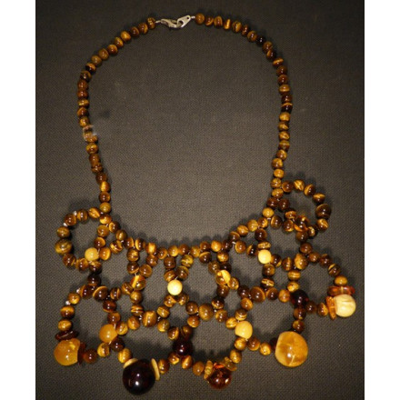 collier oeil de tigre et ambre