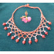 Collier Corail et Coton, Ras du Cou en pierres, Confortable LE SAULE REVEUR