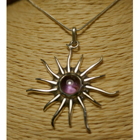 pendentif soleil améthyste