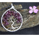 Ruby Tree of Life, Red Gemstone Pendant, Creation LE SAULE REVEUR