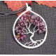 Arbre de Vie en Rubis, Pendentif en PIerre Précieuses