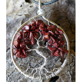 Red Jasper Tree of Life Pendant, Root Chakra, LE SAULE REVEUR Creation