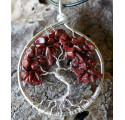 Red Jasper Tree of Life Pendant, Root Chakra, LE SAULE REVEUR Creation