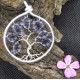 Iolite Tree of Life Pendant, Blue Stone Jewel, Voice Chakra, Creation LE SAULE REVEUR