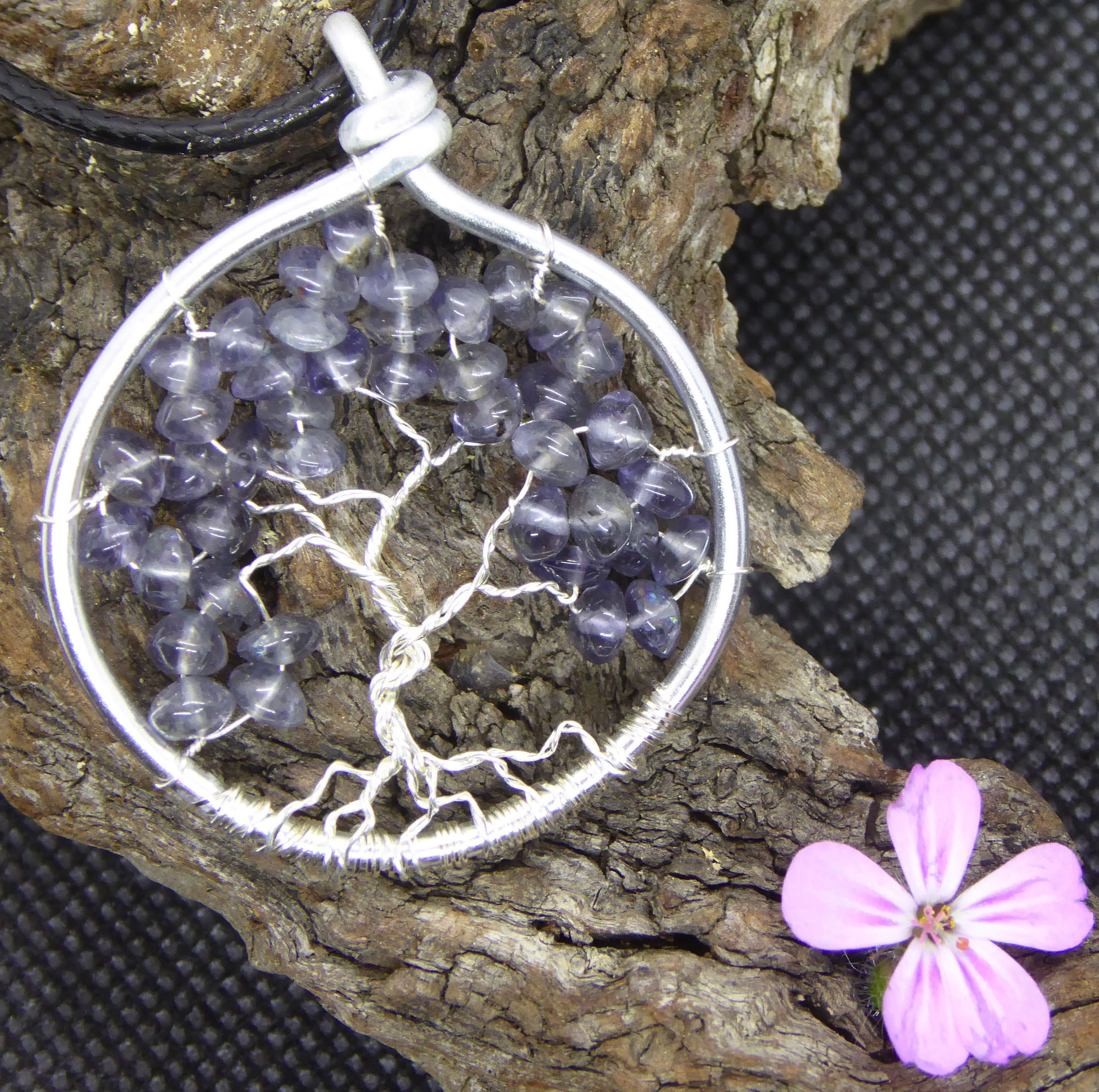 TOO necklace iolite MOON TREE PLANET（Moon & Spinning Tree