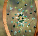 Green Gemstone Dreamcatcher , Cristal de Roche, Malachite, Peridot, Aventurine, Chrysoprase Création LE SAULE REVEUR