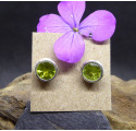 Peridot and Silver Stud Earings