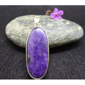 Charoite and Silver Pendant