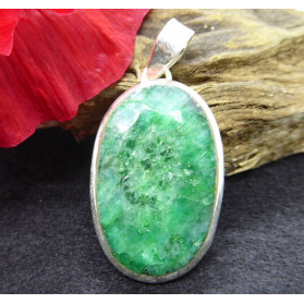 Emerald and Silver Pendant