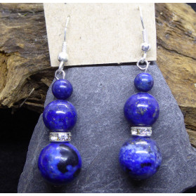 Boucles d'oreille pendantes en lapis lazuli