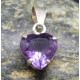 Pendentif Argent en Amethyste facettée en coeur