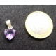 Pendentif Argent en Amethyste facettée en coeur