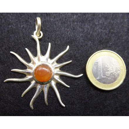 pendentif soleil cornaline