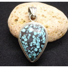 Nepal Turquoise and Silver Pendant