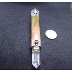 Rock Crystal and Agate Energy Stick