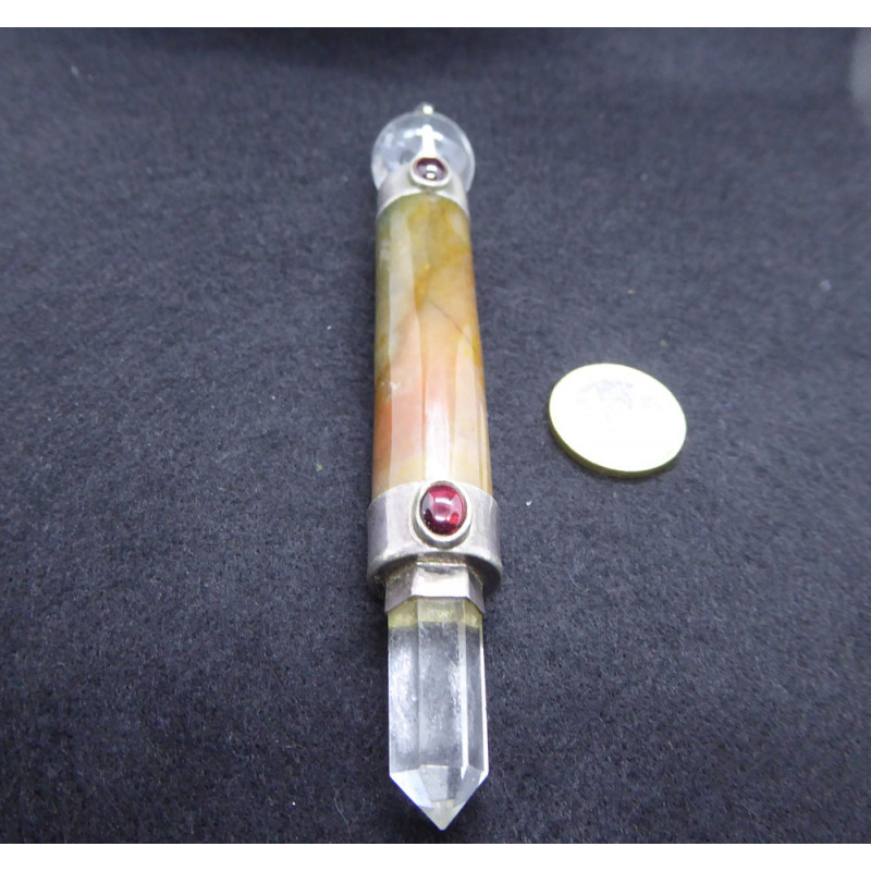 Baguette d'Energie en Agate et Cristal de Roche ESOTERISME 48,00 €