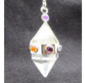 Chakra Stone Crystal Point Pendulum