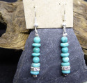 Boucles d'Oreilles en Turquoise et Strass