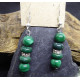 Boucles d'Oreille en Malachite et Strass