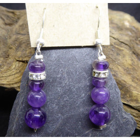 Amethyst and Strass Pending Earings