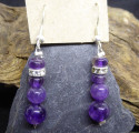 Amethyst and Strass Pending Earings