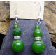 Boucles d'Oreille en Jade et Strass