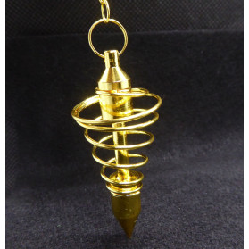 Golden Metallic Spiral Pendulum