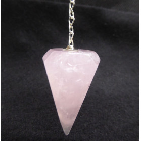 Pendule Conique en Quartz Rose