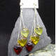 Boucles d'Oreilles 3 Coeurs en Ambre