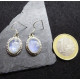 Boucles d'Oreilles en Pierre de Lune et Argent