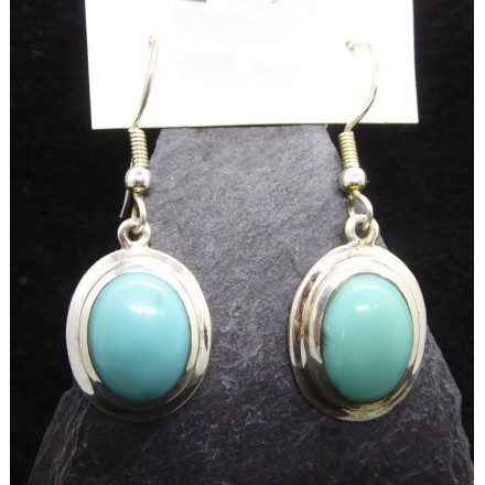 Boucles d'Oreille en Turquoise et Argent