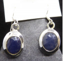 Boucles d'Oreilles en Saphir Bleu