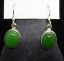 Boucles d'Oreille en Jade et Argent