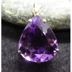 Faceted Amethyst Drop Pendant