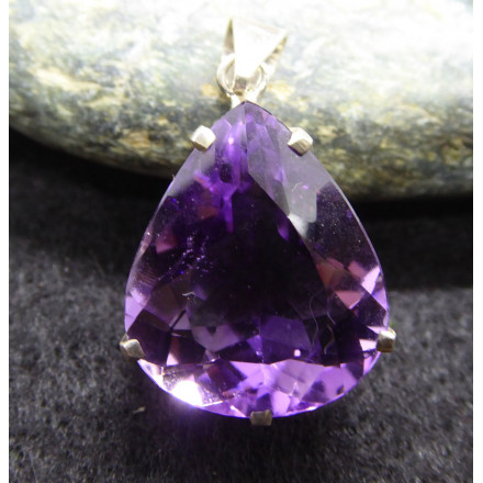 Faceted Amethyst Drop Pendant