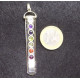 Rock Cristal Pendant with Chakras Stones