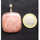 Rhodocrosite and Silver Square Pendant