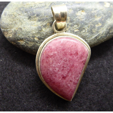 Rhodonite Silver Pendant