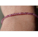 Bracelet fin en Tourmaline rose facettée