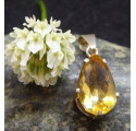 Pendentif Goutte en Citrine taillée