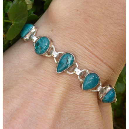 Chrysocolla Silver Bracelet