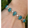 Bracelet Chrysocolle et Argent 925