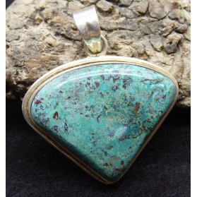 Pendentif en Chrysocolle montée sur argent