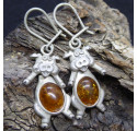 Amber Pig Earings