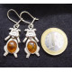 Amber Pig Earings