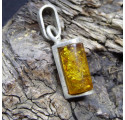 Roll Amber Silver Pendant