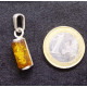 Roll Amber Silver Pendant