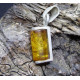 Roll Amber Silver Pendant